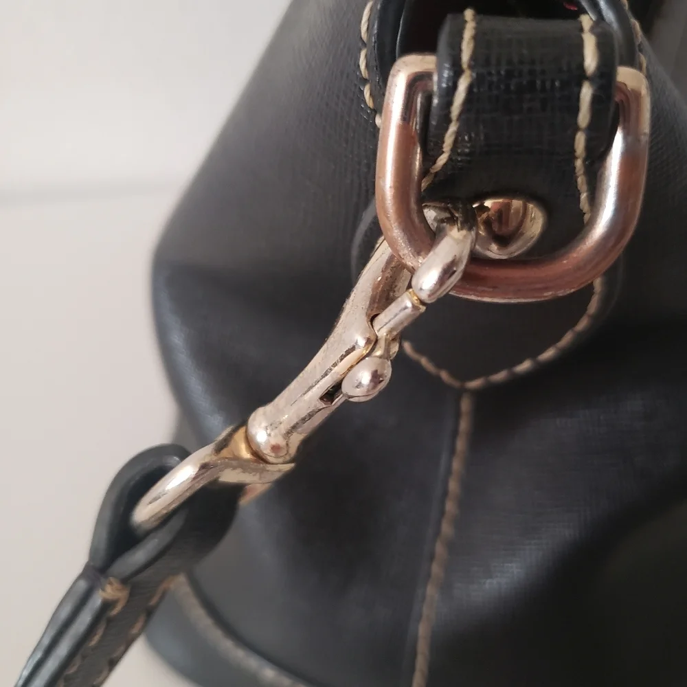 DOONEY & BOURKE Saffiano Leather Darcy Satchel Double Handles Removable Strap - Picture 9 of 16